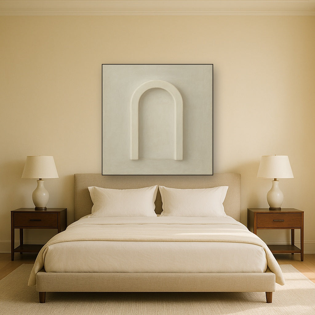 Textured Monolithic Plaster Arch No. 9 - Modern Fine Art Oil Painting - View 3