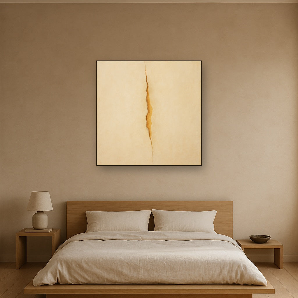 Tactile Stucco & Ochre Rift No. 9 - Modern Fine Art Oil Painting - View 3