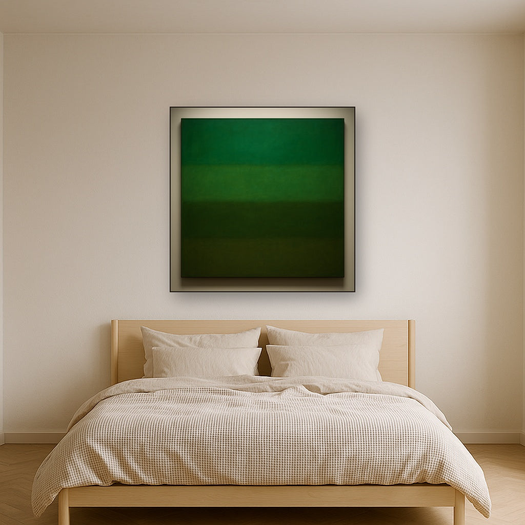 Forest Emerald & Deep Moss Contemplative Field No. 27 Oil Painting - View 3