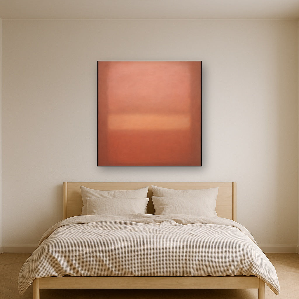 Blush Rose & Dusky Terracotta Ambient Glow No. 10 Oil Painting - View 3