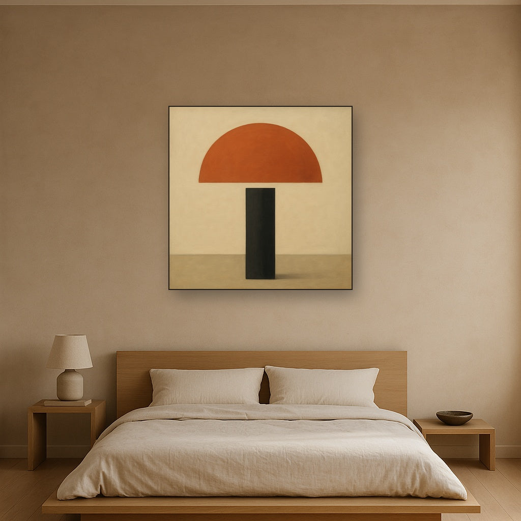 Semicircle Horizon & Minimalist Pillar No. 25 Oil Painting - View 3