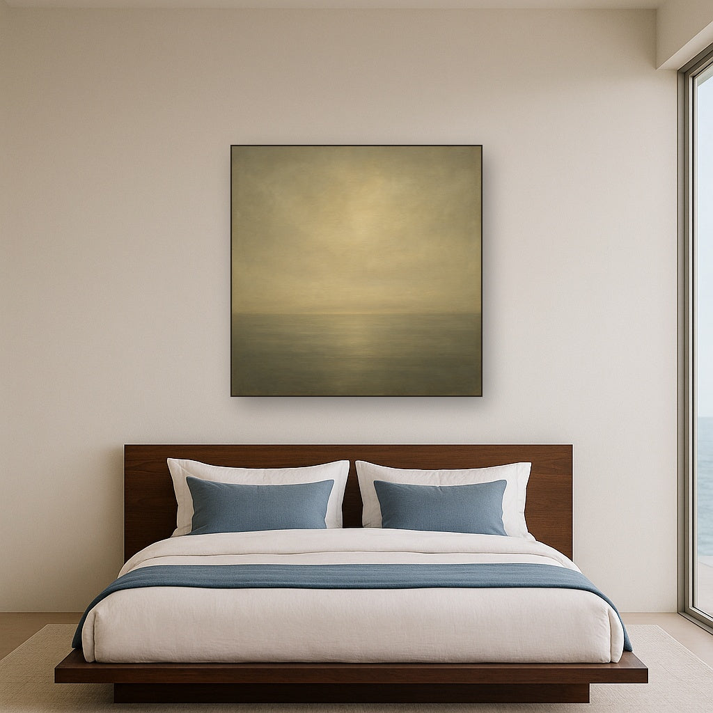 Monochrome Ocean Silence No. 5 - Modern Fine Art Oil Painting - View 3