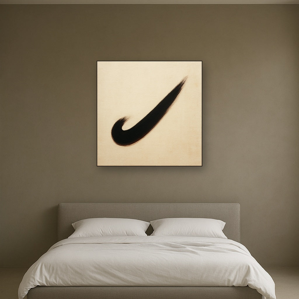 Monochrome Brushstroke Void No. 5 - Modern Fine Art Oil Painting - View 3