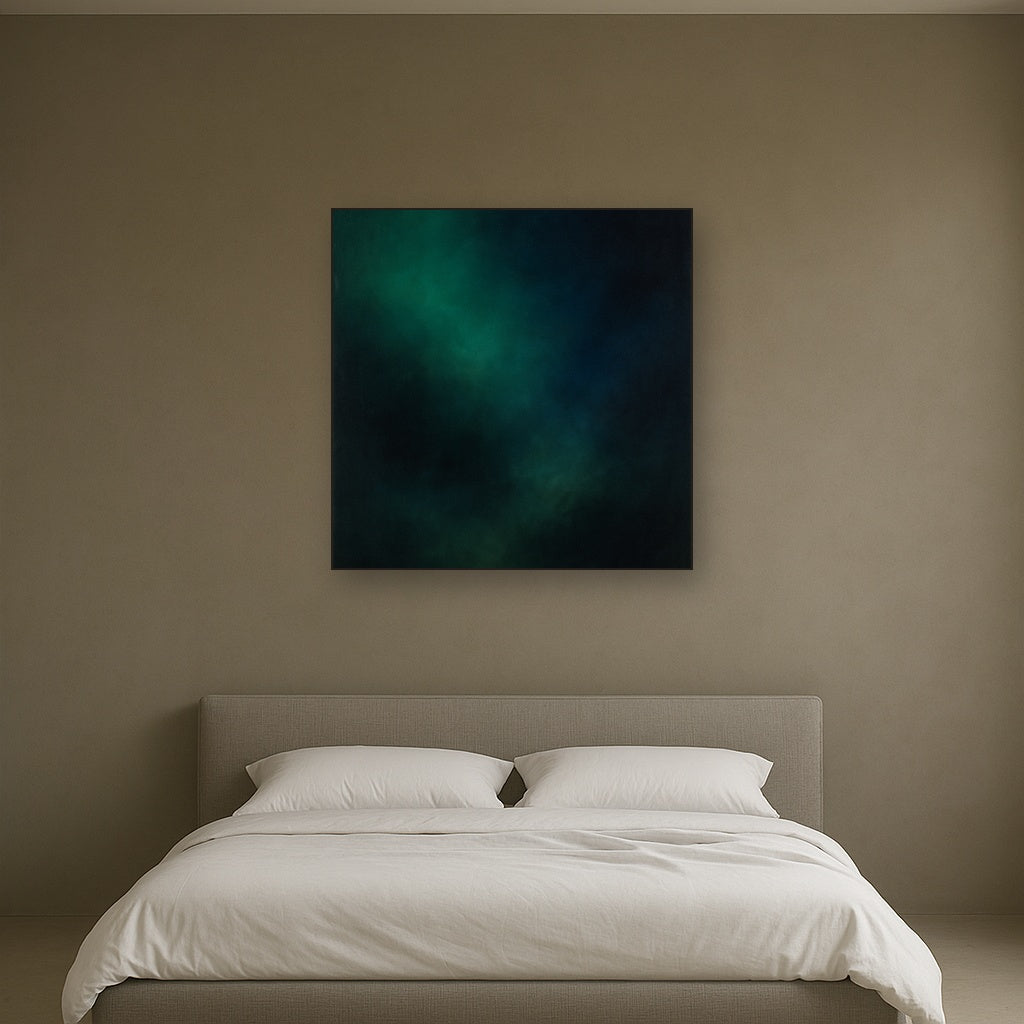 Emerald & Midnight Sapphire Sfumato Immersion No. 16 Oil Painting - View 3