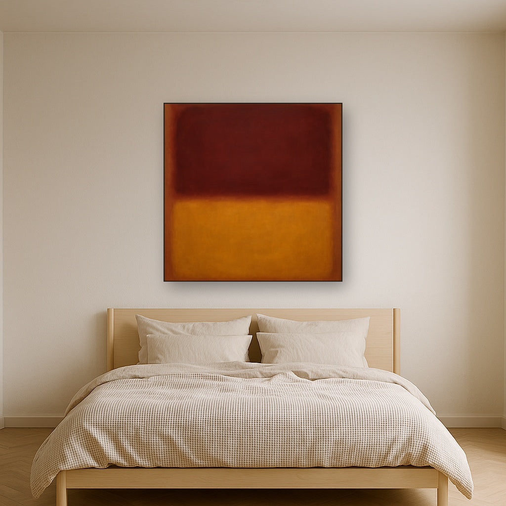 Crimson Burgundy & Saffron Gold Color Vibrations No. 17 Oil Painting - View 3