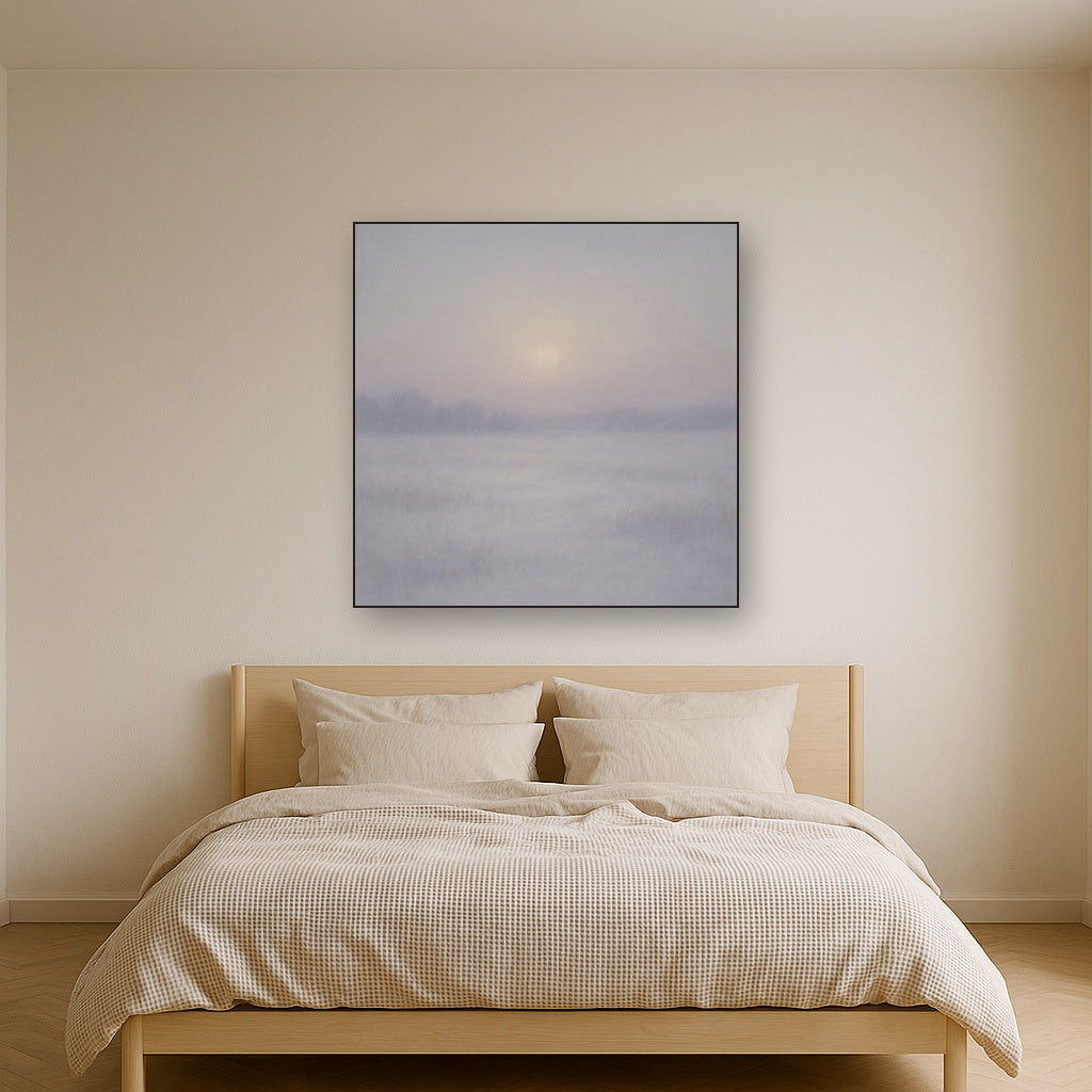 Winter Dawn Frost & Pale Silver Light No. 16 Oil Painting - View 3