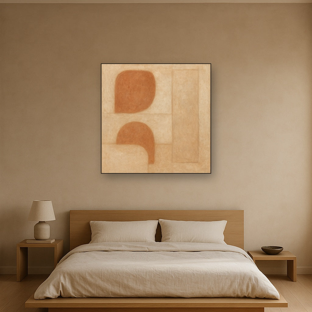 Earthy Terracotta & Weathered Plaster Wash No. 11 Oil Painting - View 3