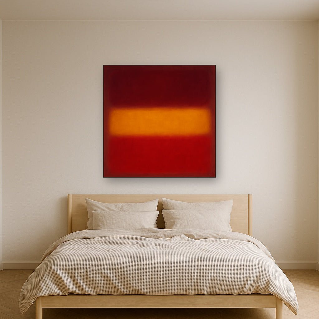 Crimson Burgundy & Saffron Gold Color Vibrations No. 2 Oil Painting - View 3