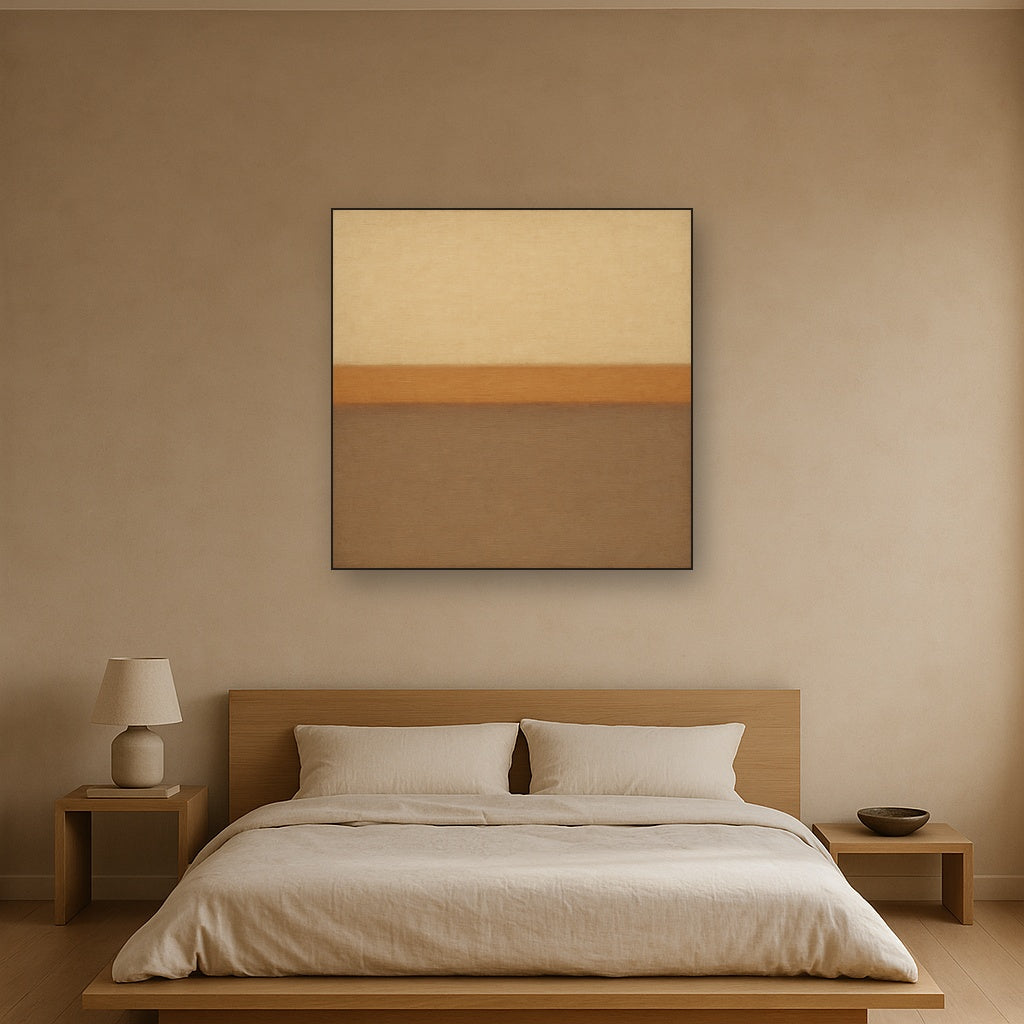 Aged Plaster & Sand Horizon No. 2 - Modern Fine Art Oil Painting - View 3
