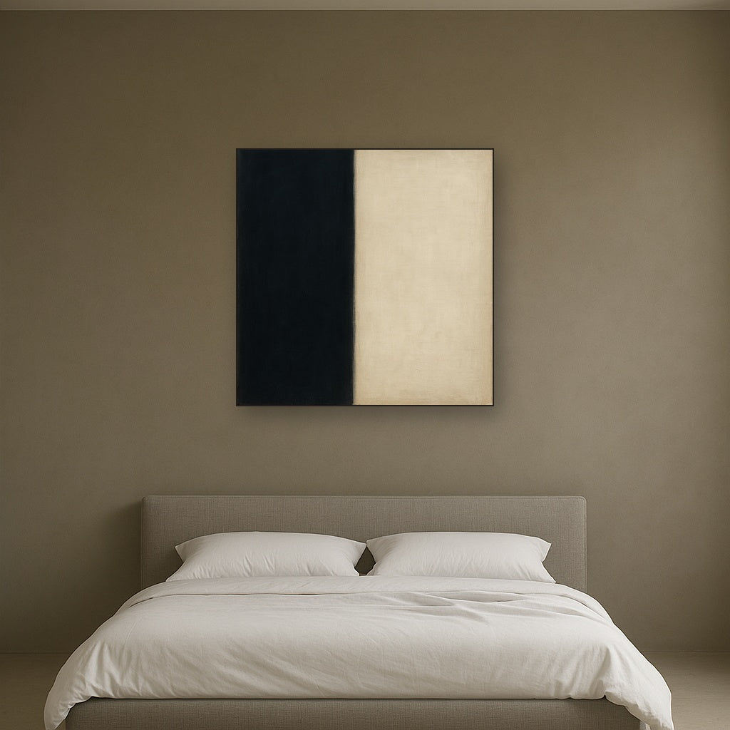 Deep Charcoal & Bone Monolith No. 1 - Modern Fine Art Oil Painting - View 3