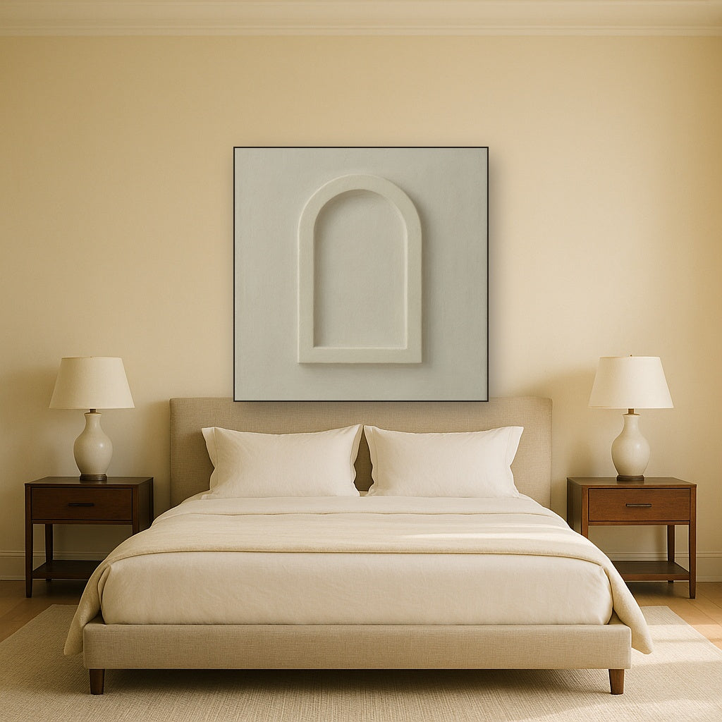 Textured Monolithic Plaster Arch No. 9 - Modern Fine Art Oil Painting - View 3