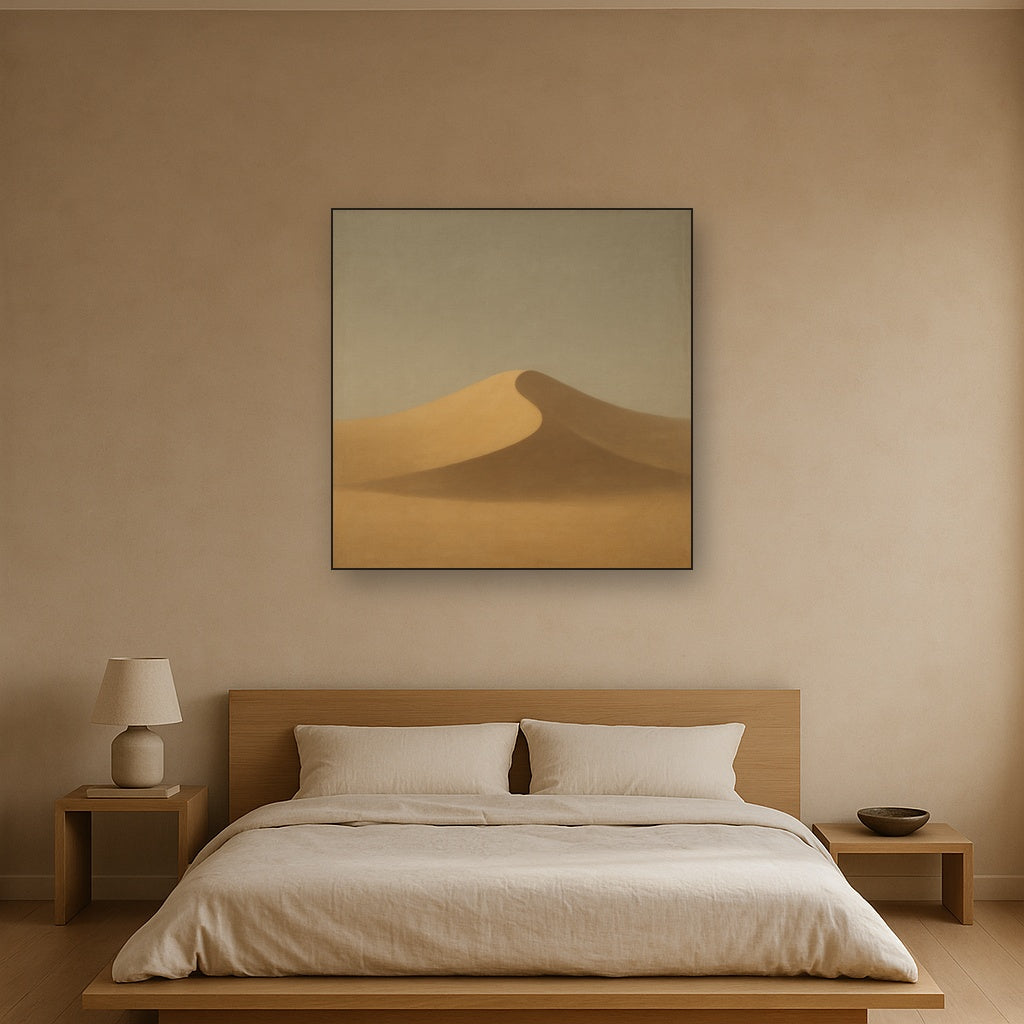 Muted Desert Dune Geometry No. 8 - Modern Fine Art Oil Painting - View 3