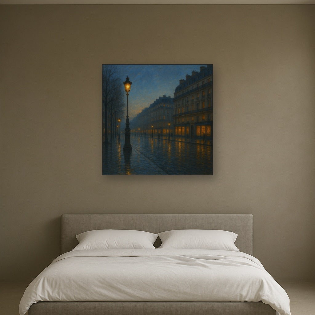 Rainy Parisian Boulevard at Twilight No. 2 Oil Painting - View 3