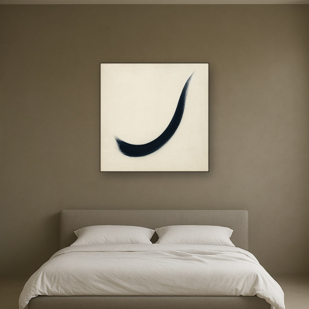 Monochrome Brushstroke Void No. 5 - Modern Fine Art Oil Painting - View 3