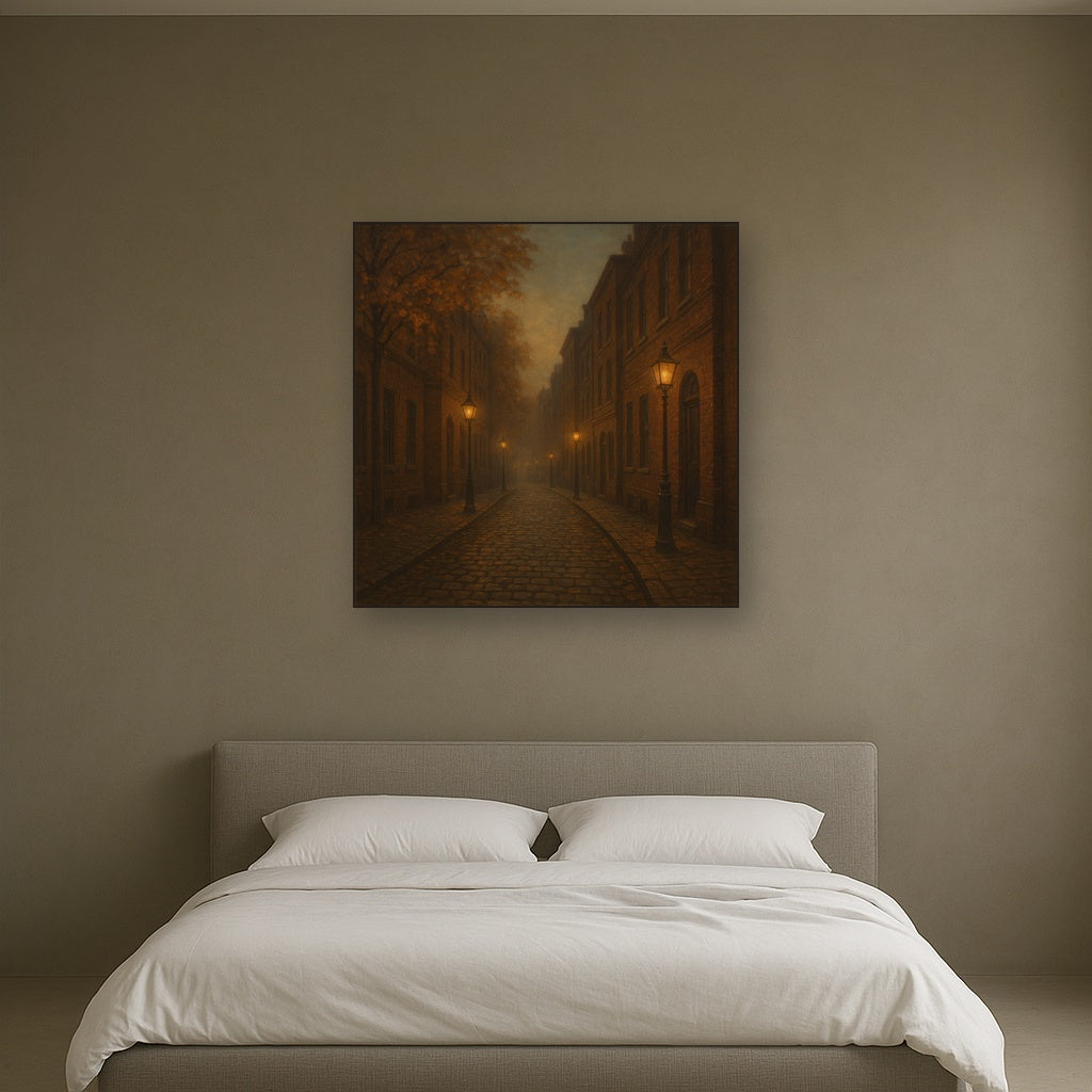 London Gaslamp Alley in Autumn Dusk No. 14 Oil Painting - View 3