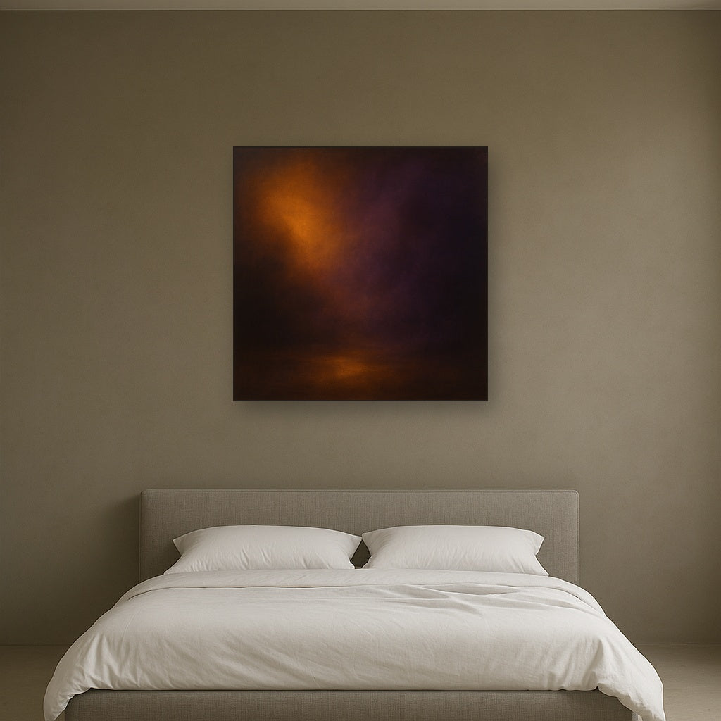 Burnt Amber & Velvet Amethyst Atmosphere Oil Painting - View 3
