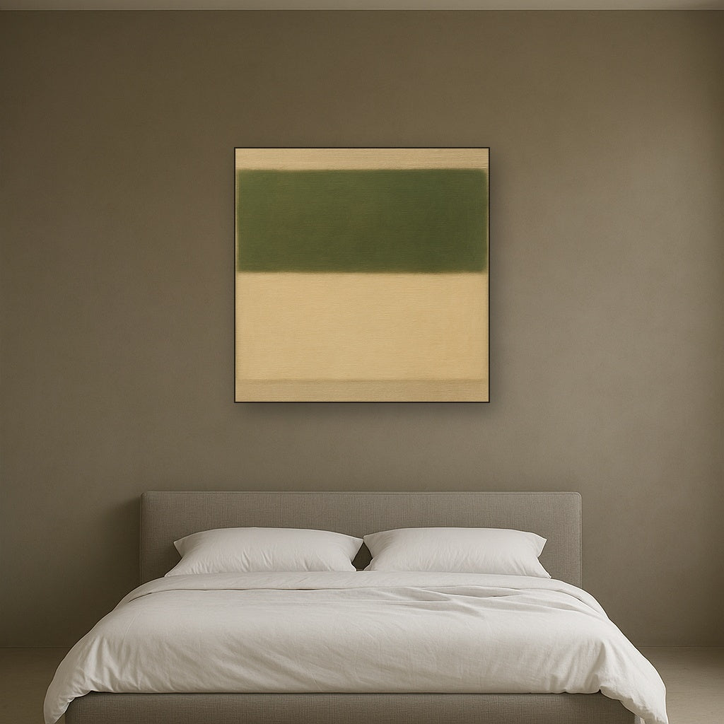 Sage Olive & Alabaster Balance No. 3 - Modern Fine Art Oil Painting - View 3