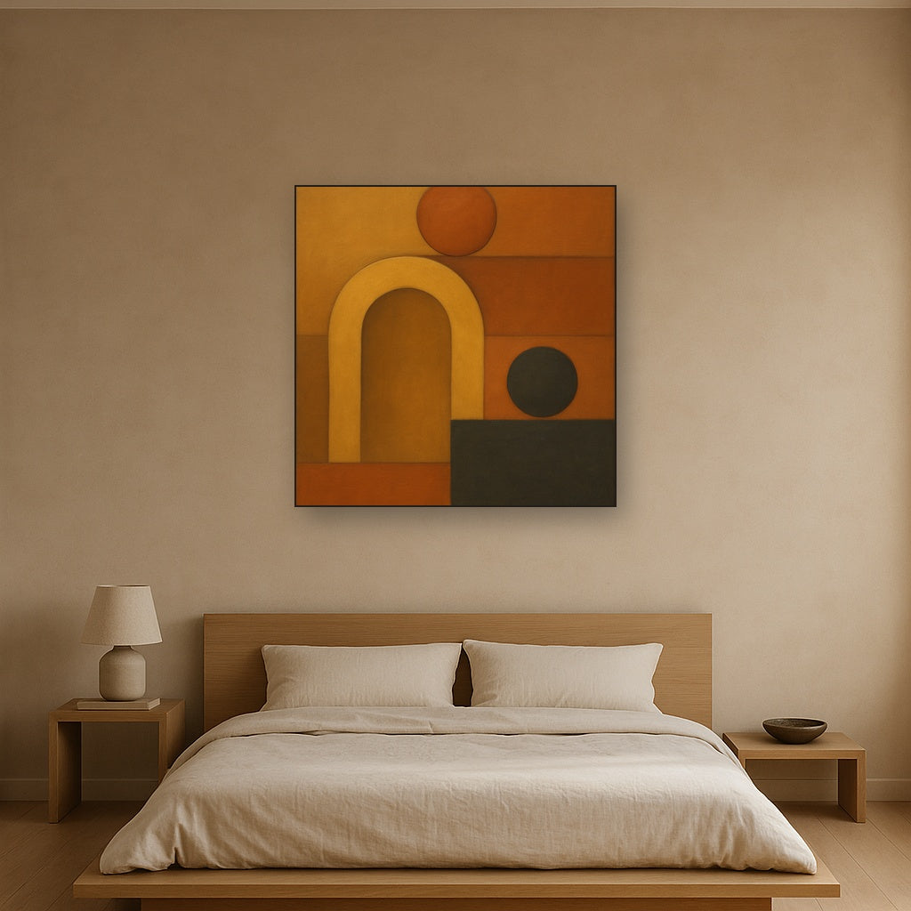 Arch & Circle Equilibrium in Warm Earth Tones No. 2 Oil Painting - View 3