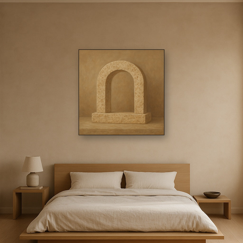 Travertine Stone Arch & Earth Tones No. 4 Oil Painting - View 3
