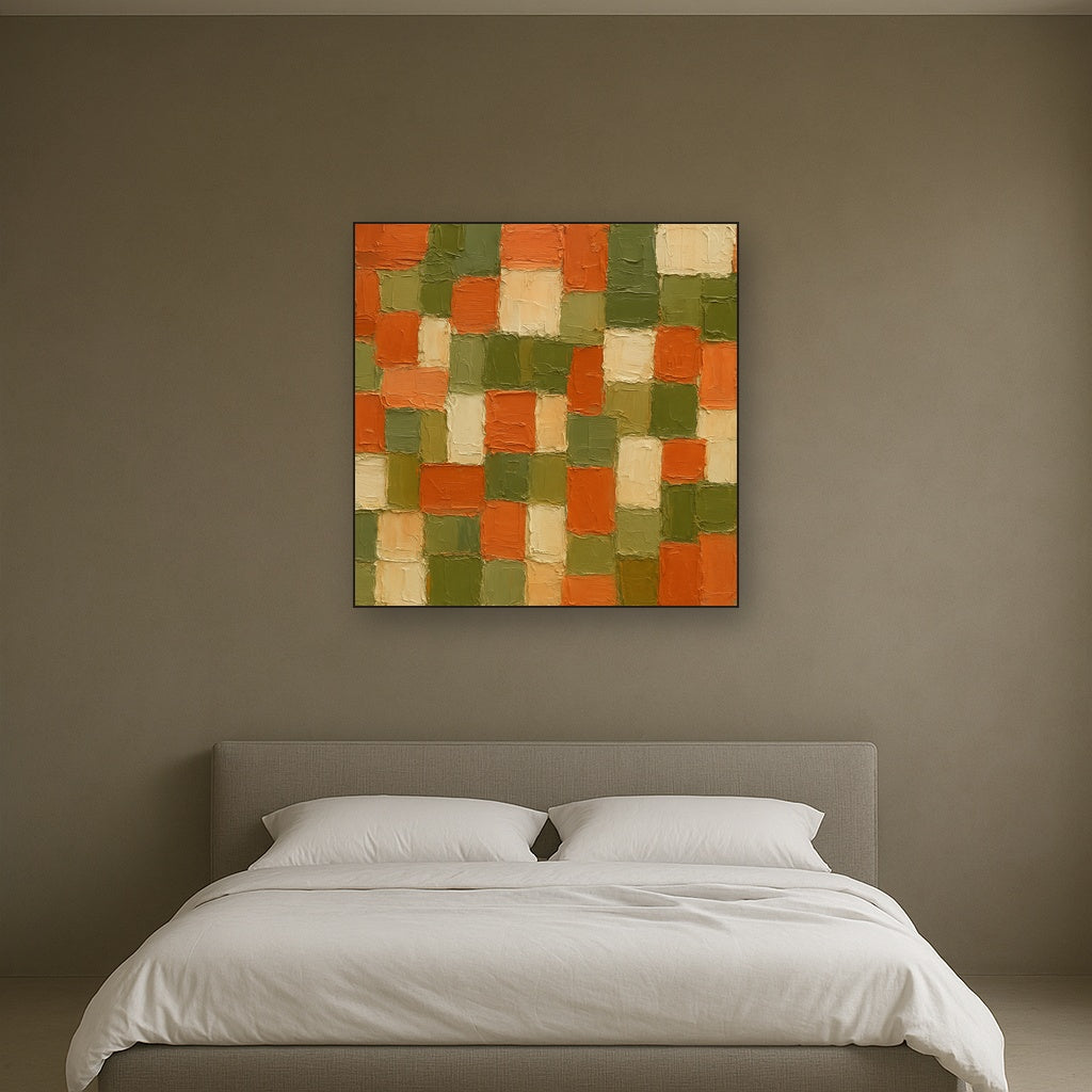Terrazzo Cadence Horizontal Abstract Oil Painting - View 3
