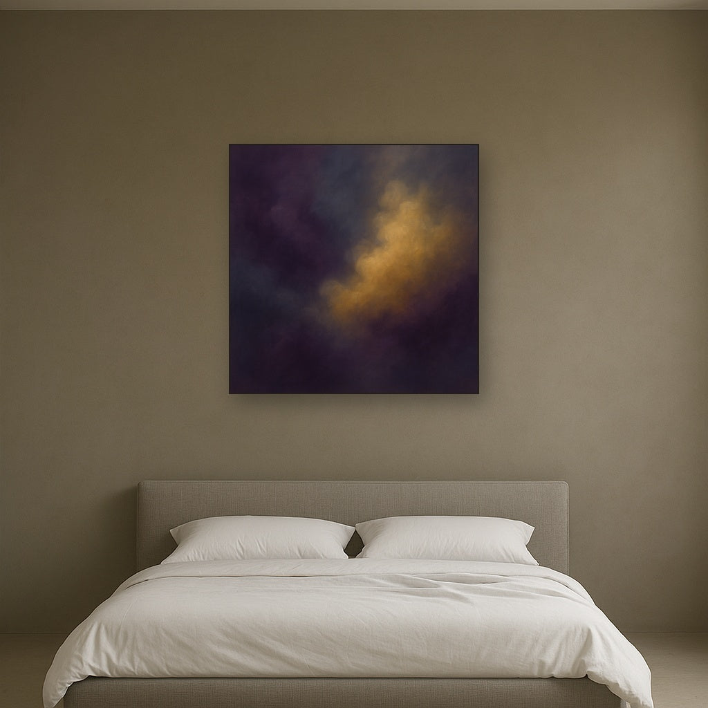 Gilded Plum & Soft Smoke Cloud Harmony No. 10 Oil Painting - View 3