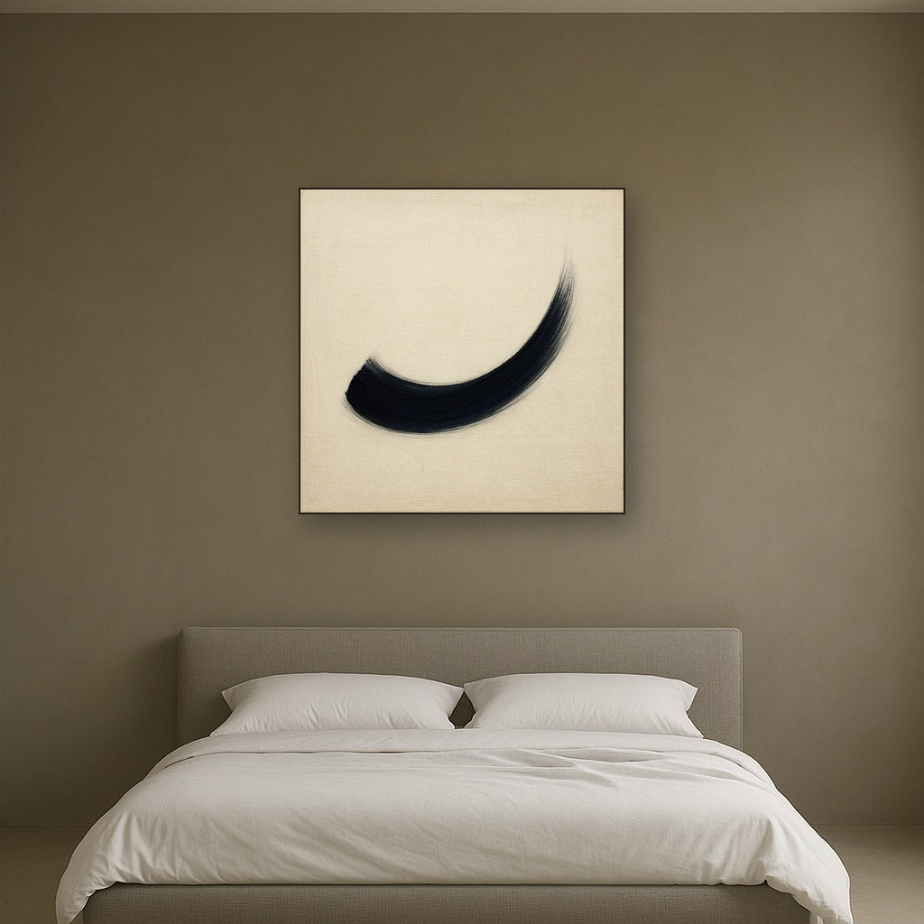 Monochrome Brushstroke Void No. 5 - Modern Fine Art Oil Painting - View 3