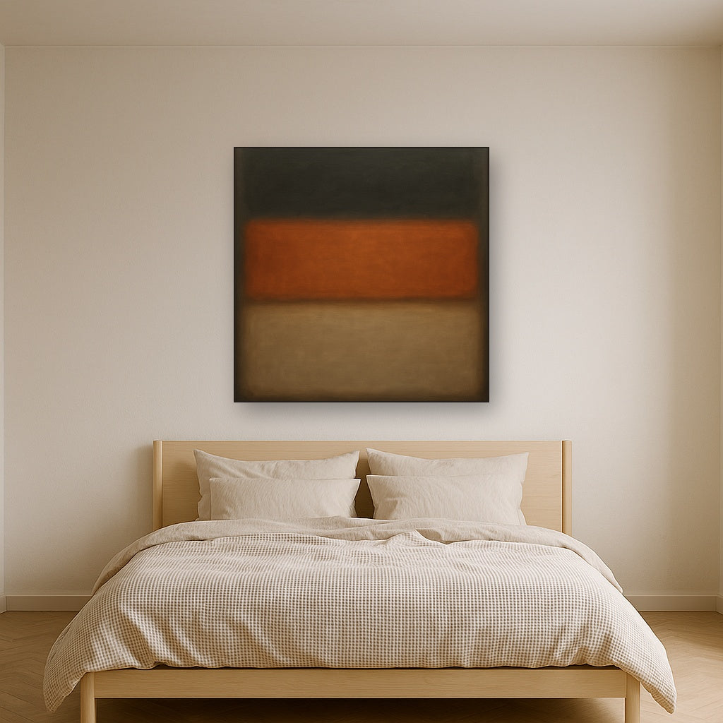 Charcoal Slate & Burnished Copper Horizon No. 20 Oil Painting - View 3