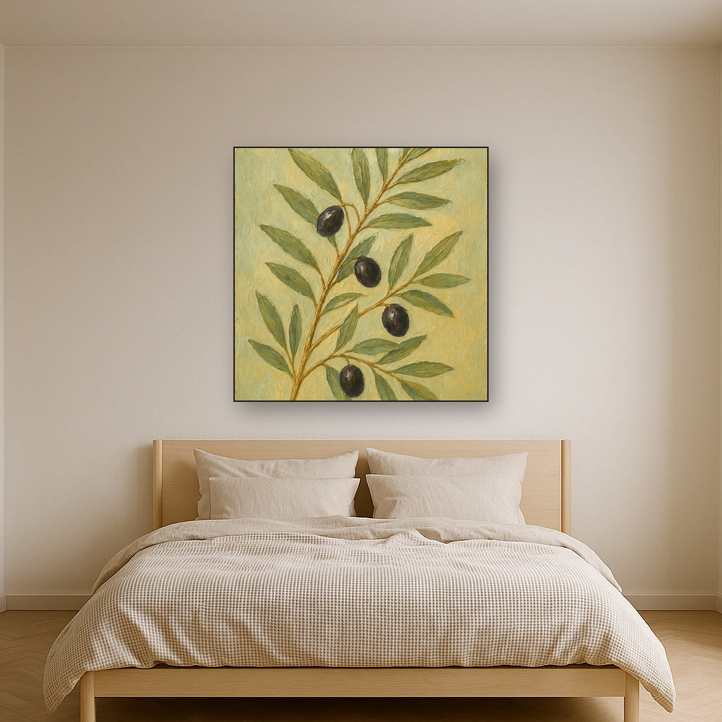 Wild Olive Branch Symphony Oil Painting - View 3