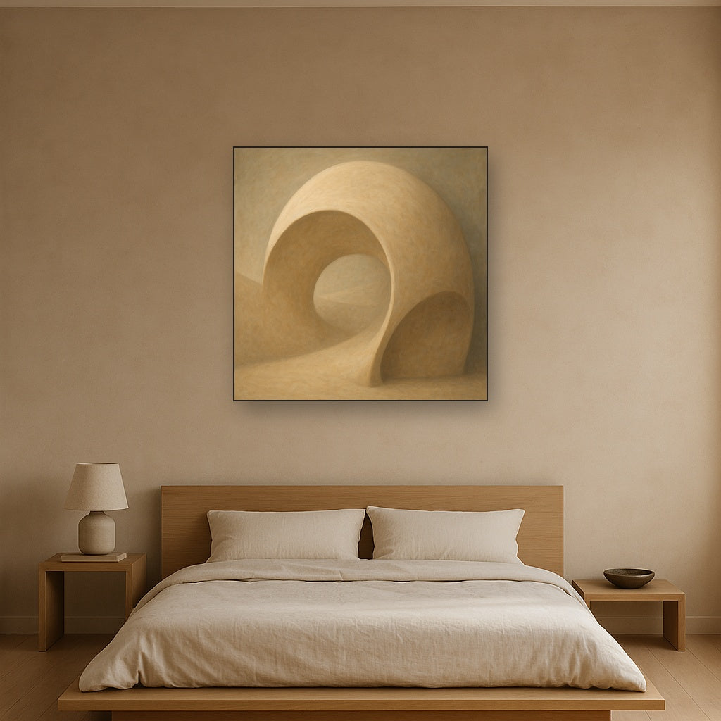 Soft Architectural Curve in Desert Bone No. 19 Oil Painting - View 3