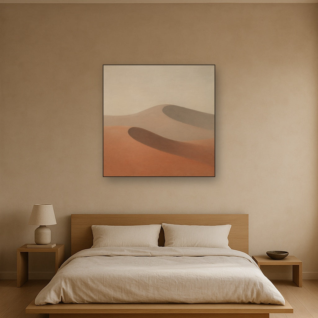Muted Desert Dune Geometry No. 8 - Modern Fine Art Oil Painting - View 3