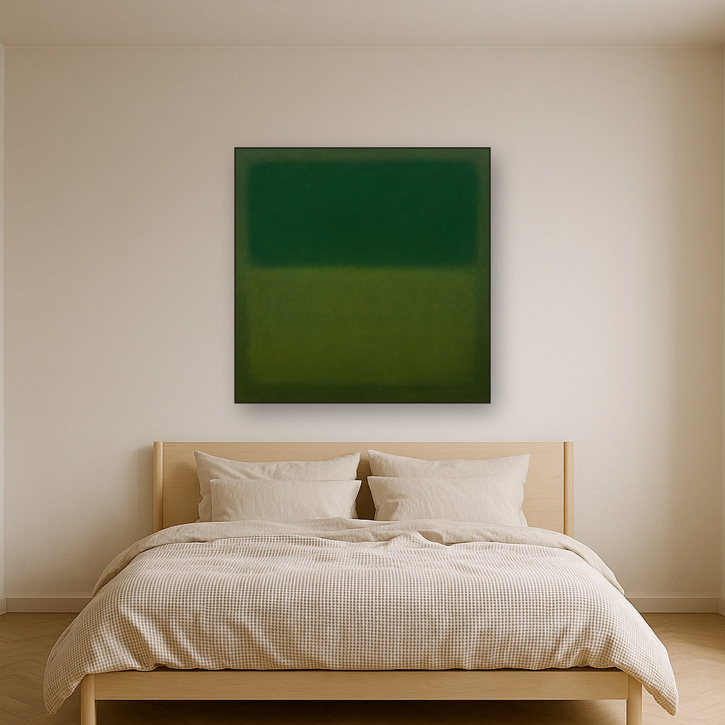 Forest Emerald & Deep Moss Contemplative Field No. 29 Oil Painting - View 3