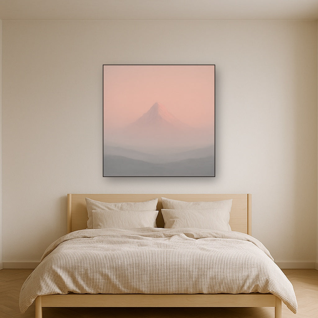 Pale Alpenglow over Distant Glacial Peak No. 18 Oil Painting - View 3