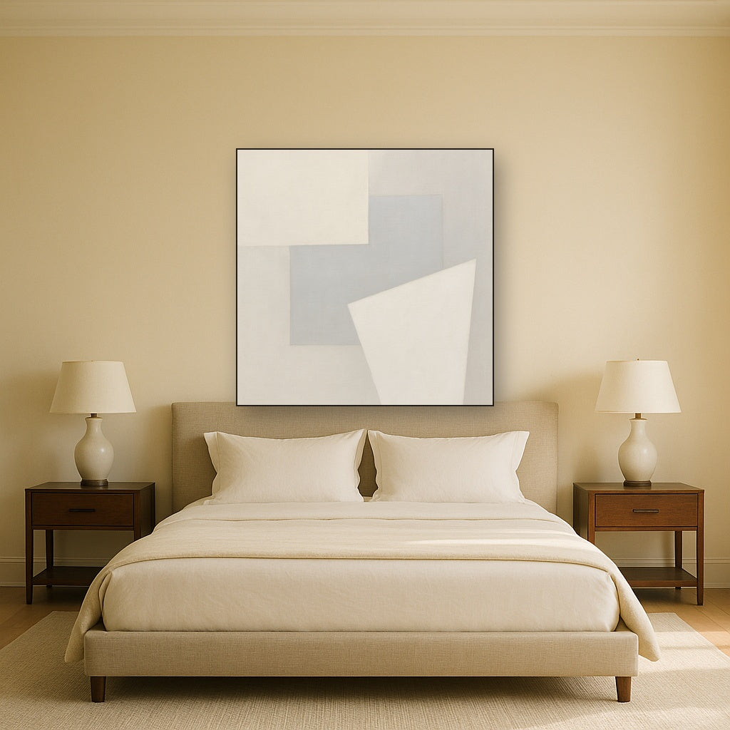 Architectural Stucco Geometry No. 3 - Modern Fine Art Oil Painting - View 3