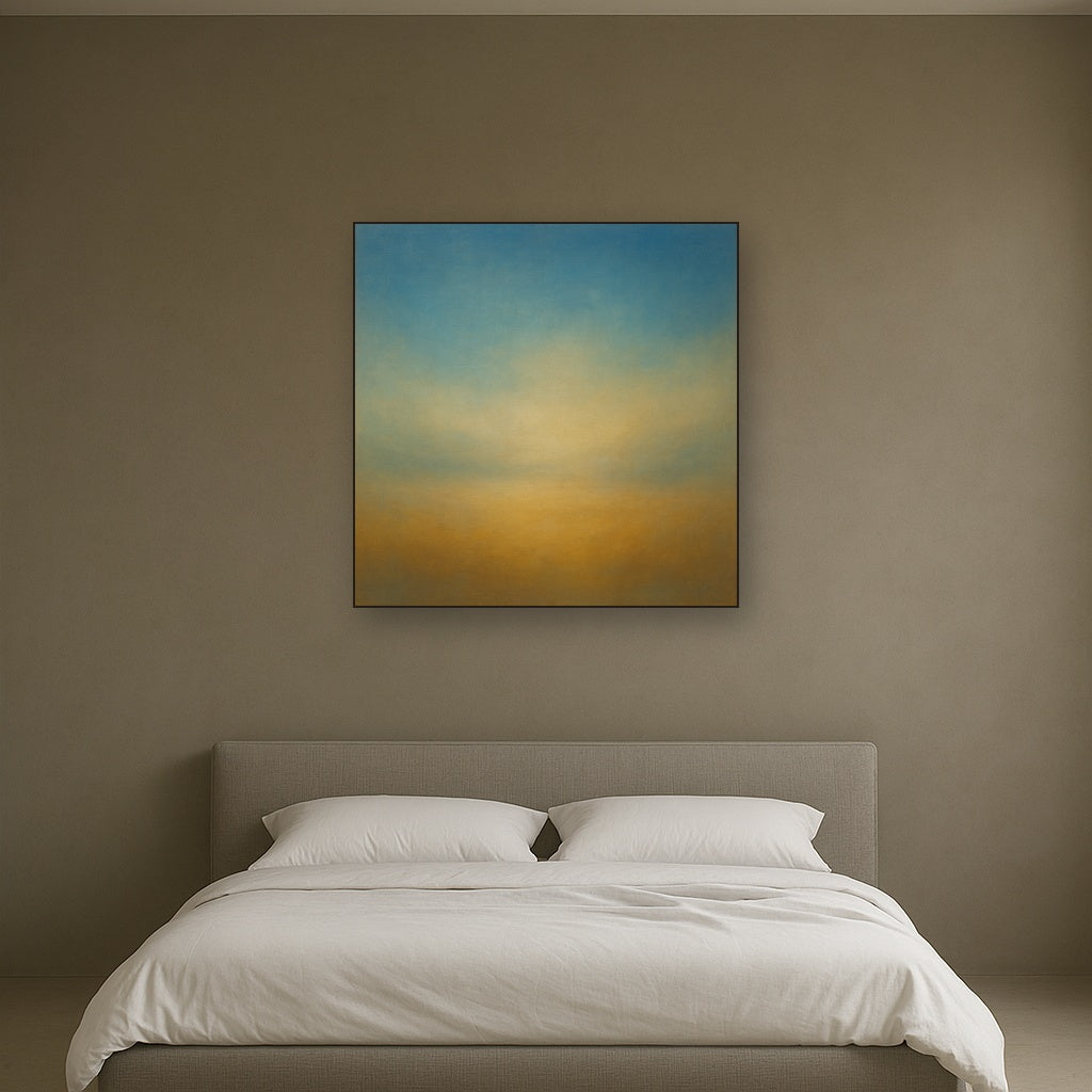 Celestial Azure & Warm Ochre Equilibrium No. 10 Oil Painting - View 3