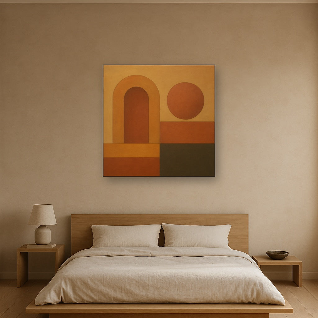 Arch & Circle Equilibrium in Warm Earth Tones No. 3 Oil Painting - View 3