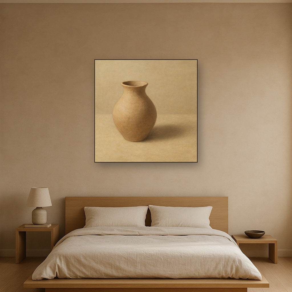 Organic Clay Vessel & Solitary Shadow No. 21 Oil Painting - View 3
