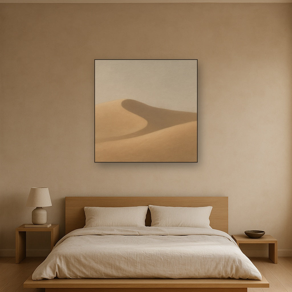Muted Desert Dune Geometry No. 8 - Modern Fine Art Oil Painting - View 3