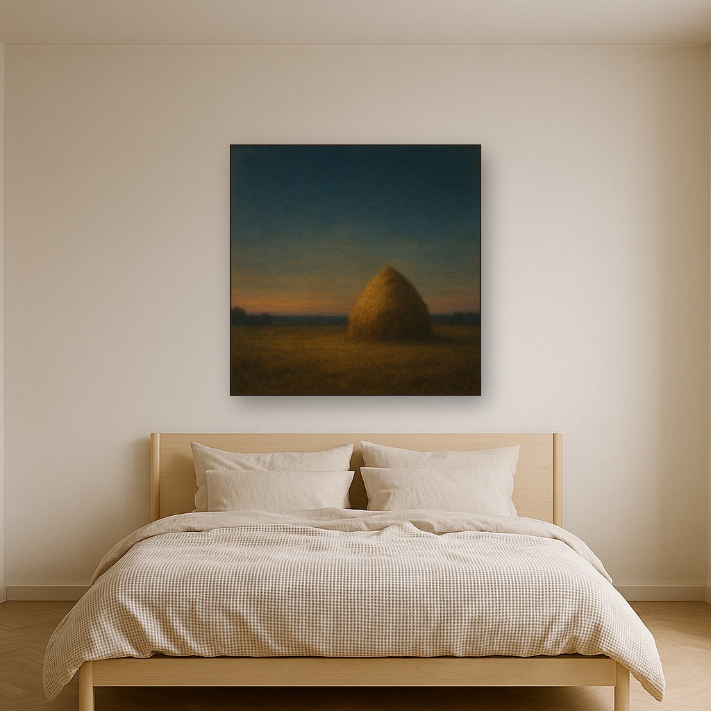 Dusk Horizon over Weathered Haystack Oil Painting - View 3