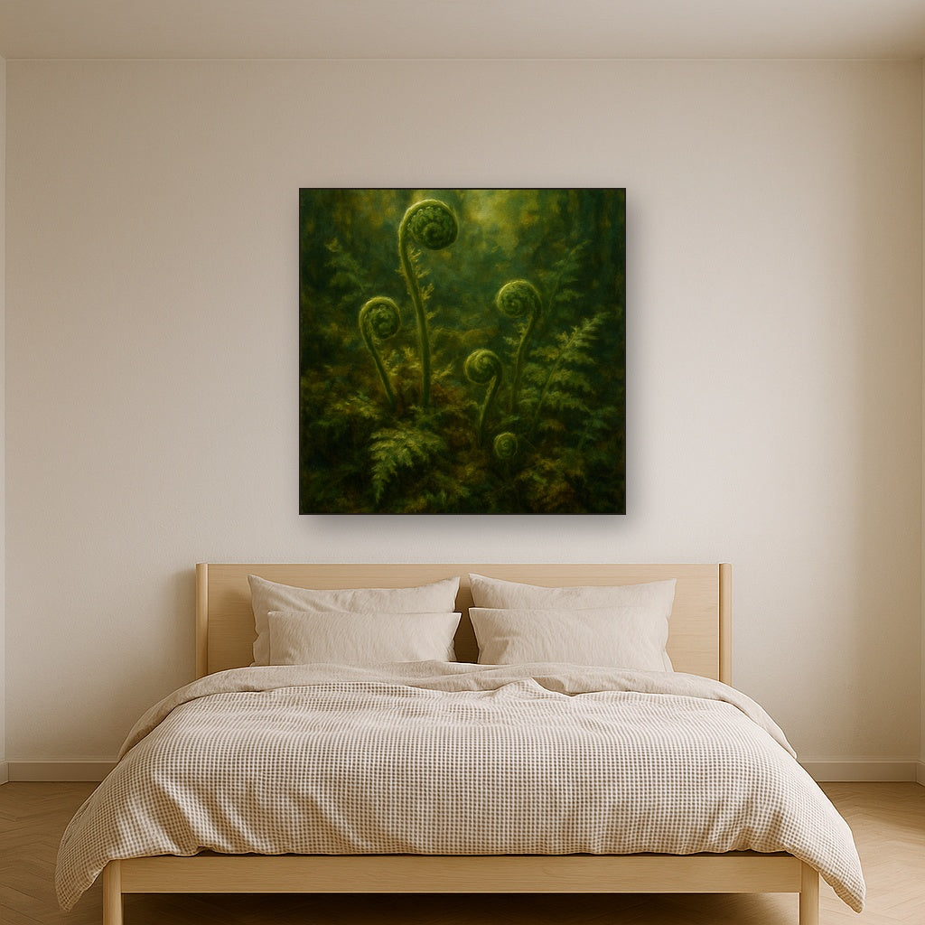 Forest Ferns & Mossy Woodland Herbarium No. 4 Fine Art Oil Painting - View 3