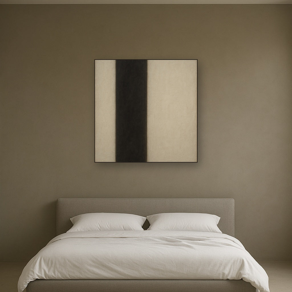 Deep Charcoal & Bone Monolith No. 1 - Modern Fine Art Oil Painting - View 3