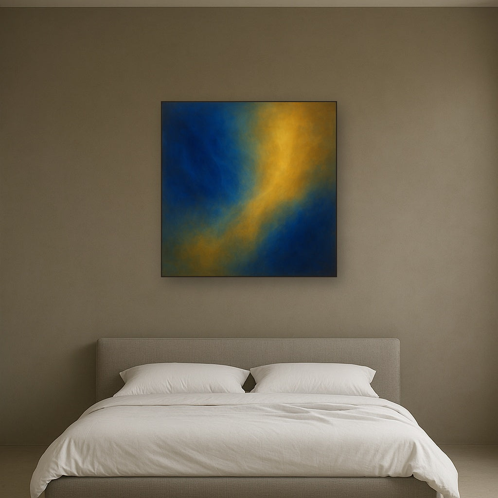 Lapis Lazuli & Golden Ochre Luminous Field No. 13 Oil Painting - View 3