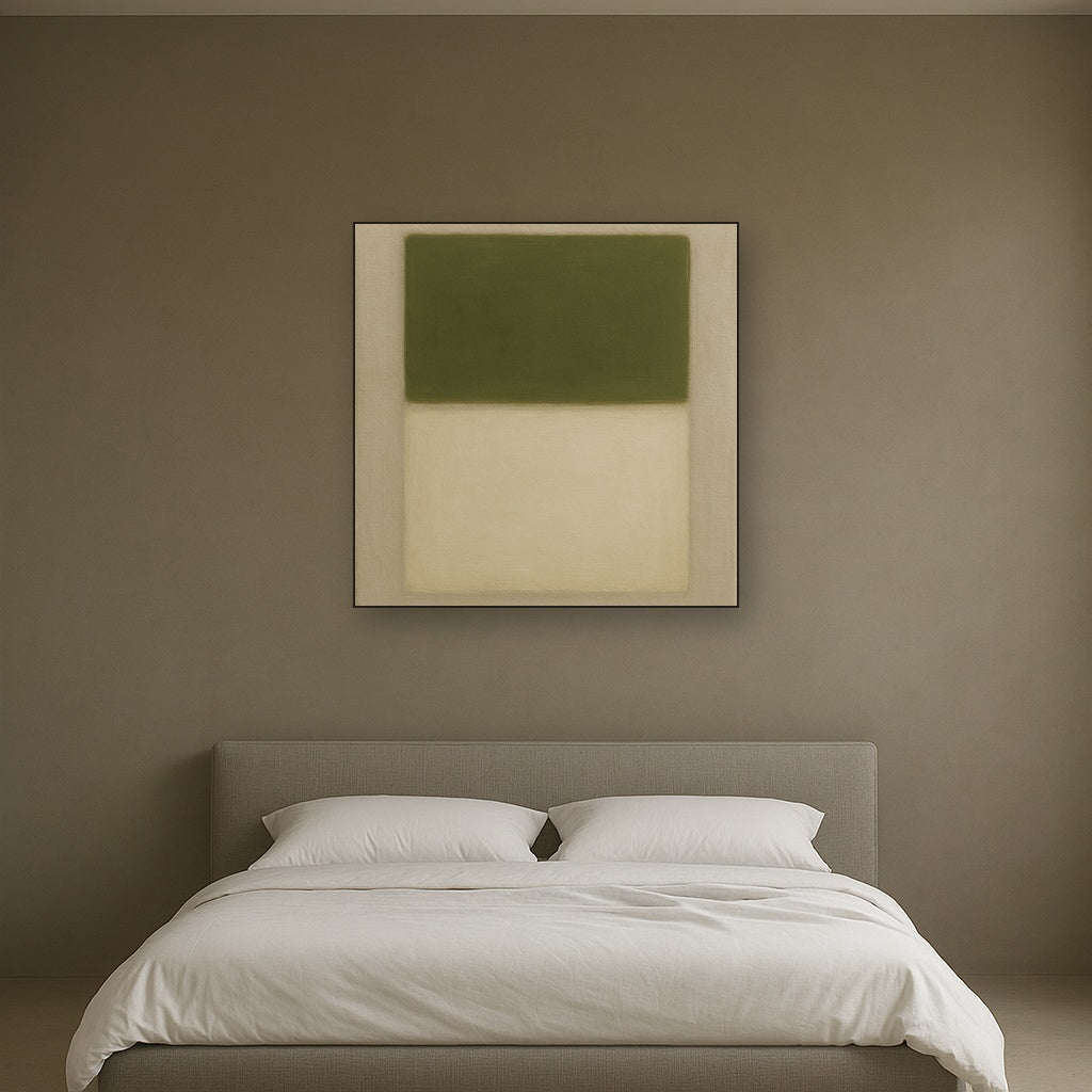 Sage Olive & Alabaster Balance No. 3 - Modern Fine Art Oil Painting - View 3