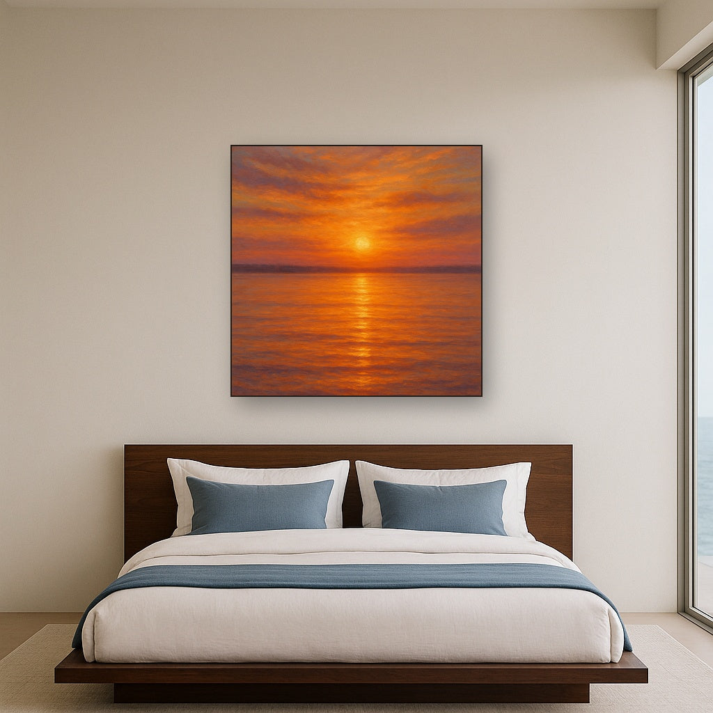 Sunset Glow on Warm Tidal Basin Waters No. 8 Fine Art Oil Painting - View 3