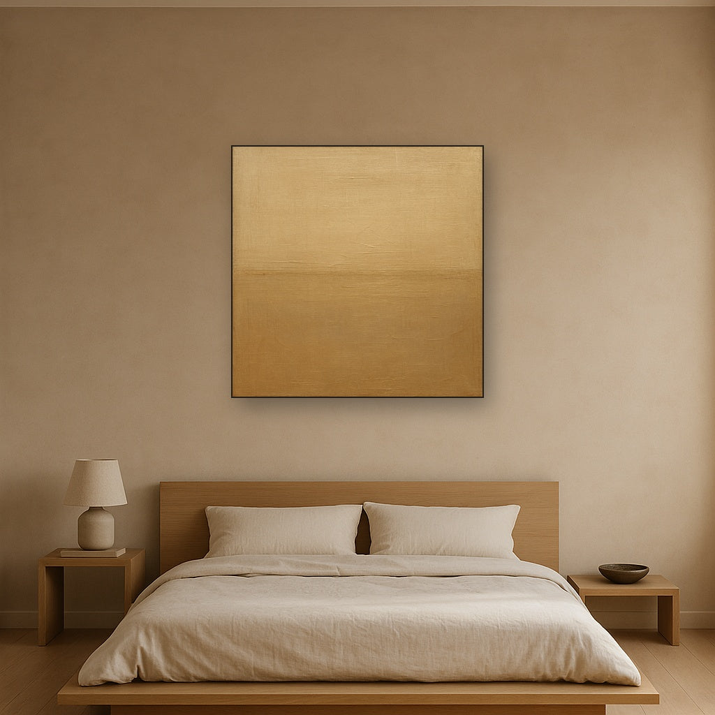 Earthy Raw Linen Texture Field No. 4 - Modern Fine Art Oil Painting - View 3