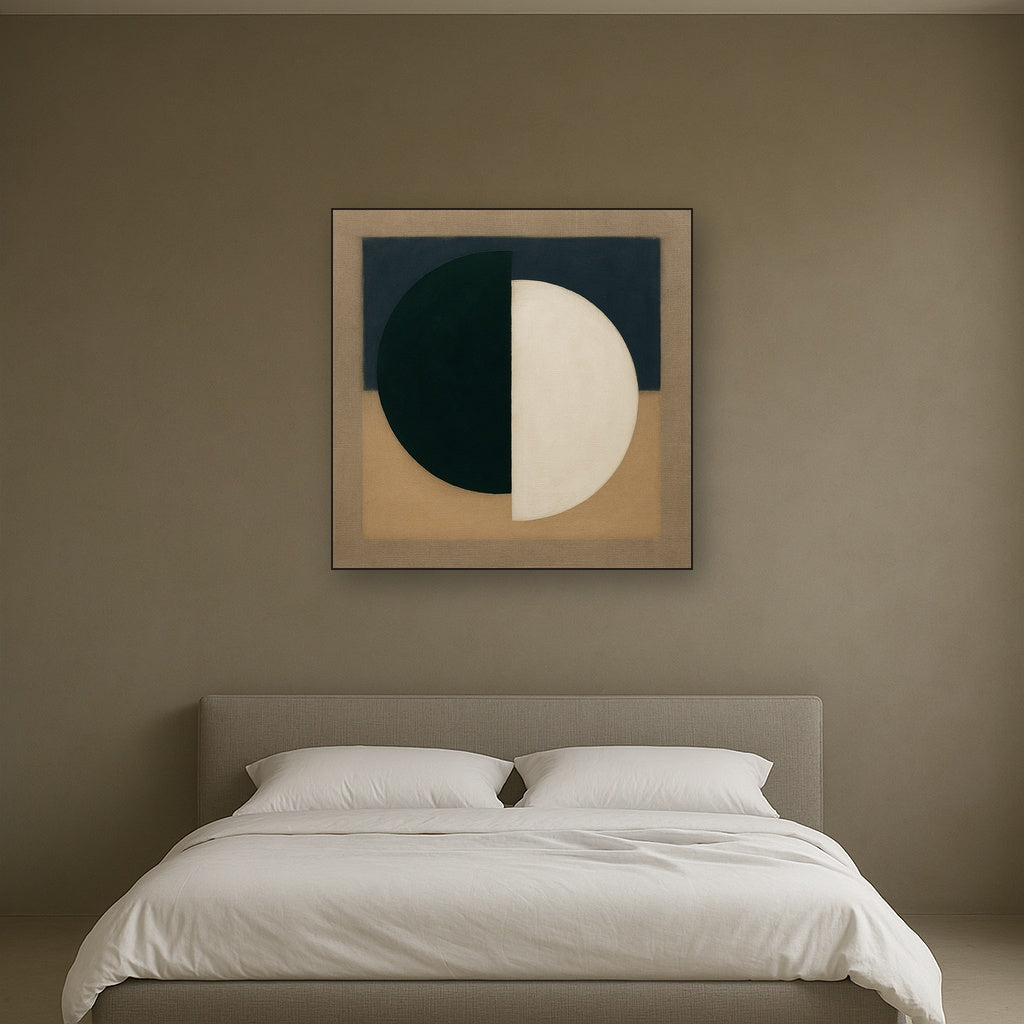 Forest Emerald & Chalk Interlock No. 6 - Modern Fine Art Oil Painting - View 3