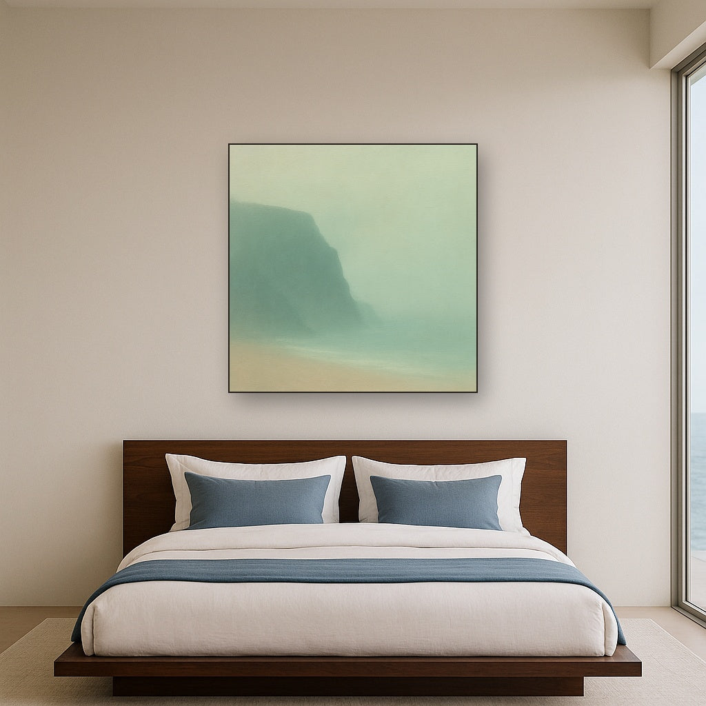 Solitary Headland in Fog No. 9 - Modern Fine Art Oil Painting - View 3