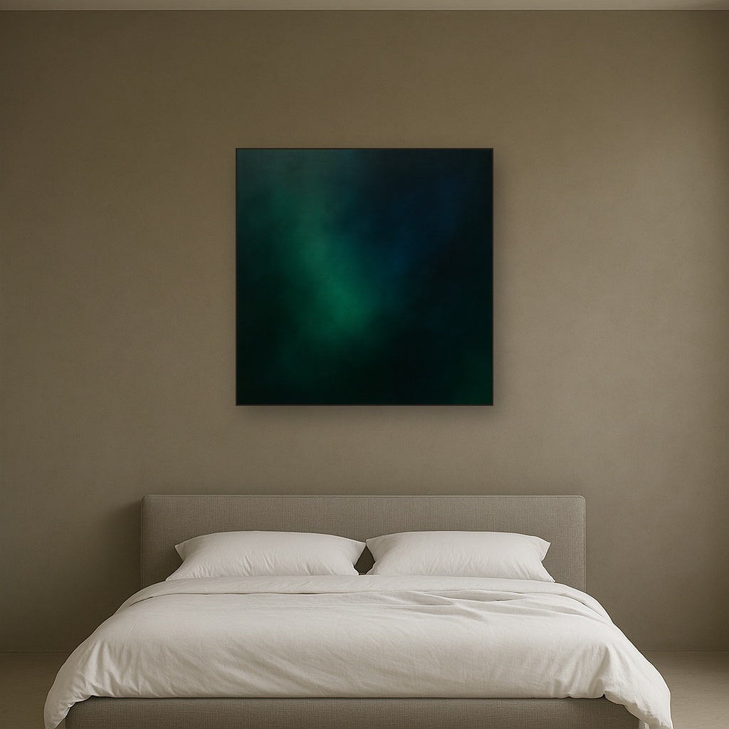 Emerald & Midnight Sapphire Sfumato Immersion No. 6 Oil Painting - View 3
