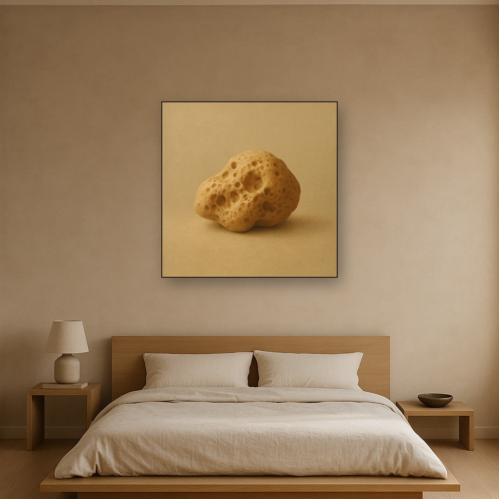 Zen Stone & Warm Grey Void No. 5 - Modern Fine Art Oil Painting - View 3