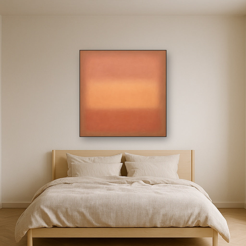 Blush Rose & Dusky Terracotta Ambient Glow No. 17 Oil Painting - View 3