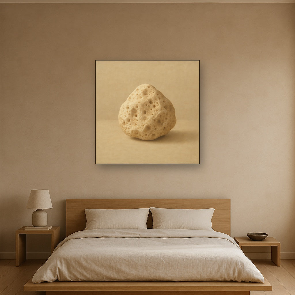Zen Stone & Warm Grey Void No. 5 - Modern Fine Art Oil Painting - View 3